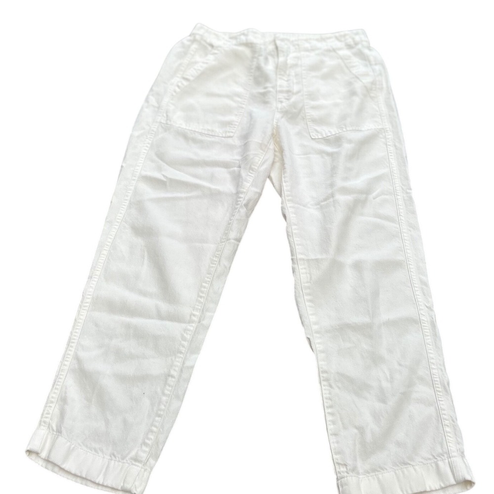 J. Crew Re-Imagined White Lyocell Pull-On Utility Pants Size 6